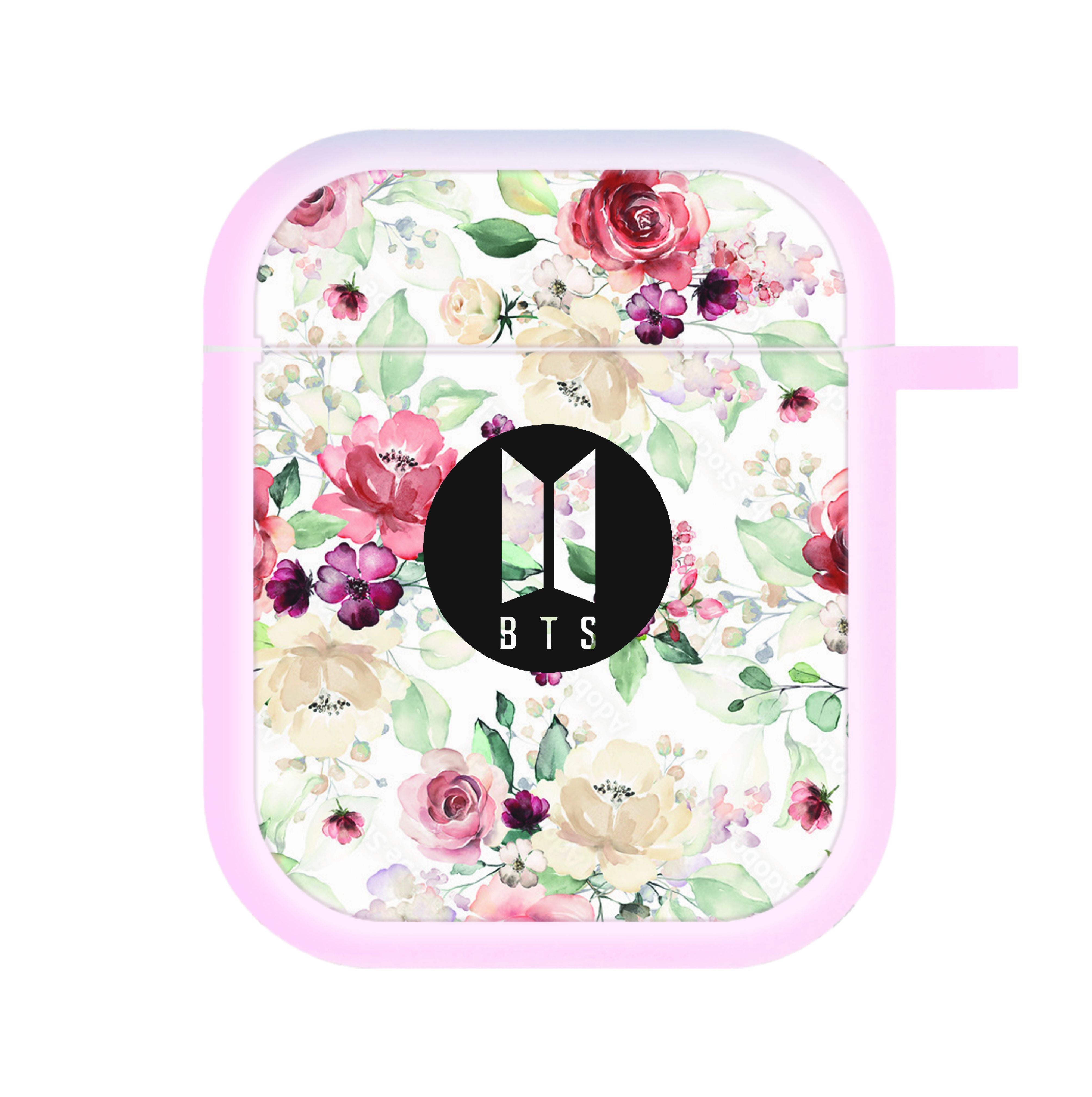 BTS Logo And Flowers - K Pop AirPods Case