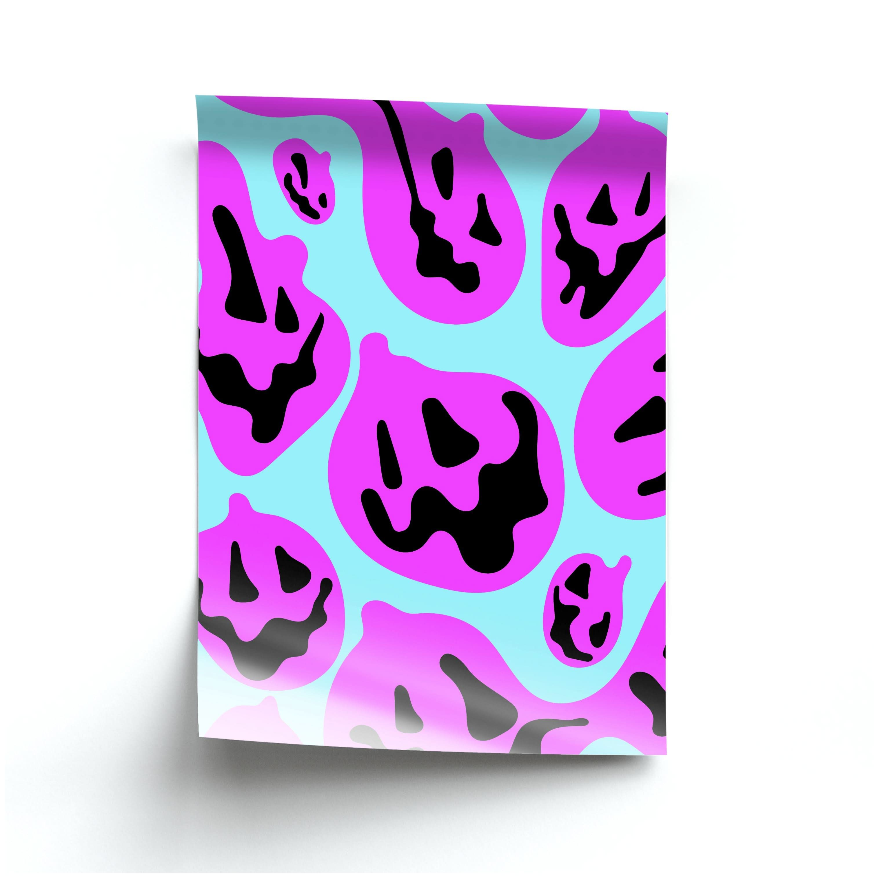 Pumpkin Blue Pattern Poster