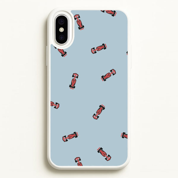 Race Cars Pattern Blue iPhone XS Max Case