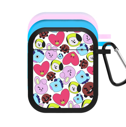 K-Pop Band Characters Collage AirPods Case