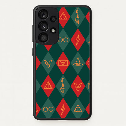 Christmas Wizard Icons Argyle Pattern Galaxy A53 Case