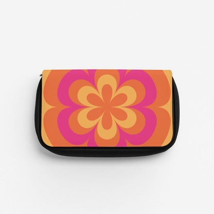 Sunset Trippy Flower Pattern Pencil Case
