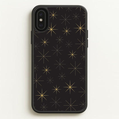 Christmas Gold Stars Pattern iPhone XS Max Case