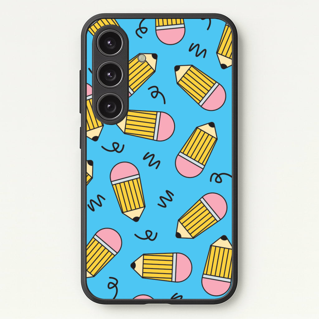 Pencils And Scribbles Pattern Galaxy S24 Plus Case