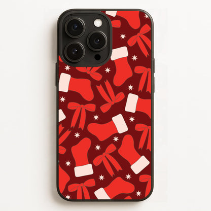 Stockings And Bows Pattern iPhone 16 Pro Case