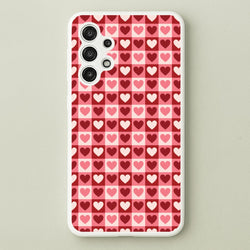 Pink Tartan Love Hearts Pattern Galaxy A13 Case