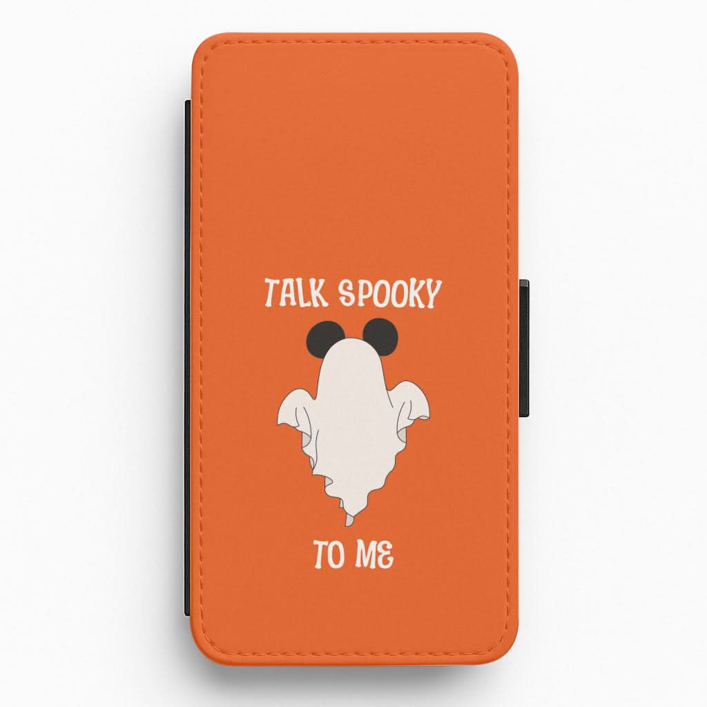 Talk Spooky To Me Mouse Ghost Flip / Wallet Phone Case