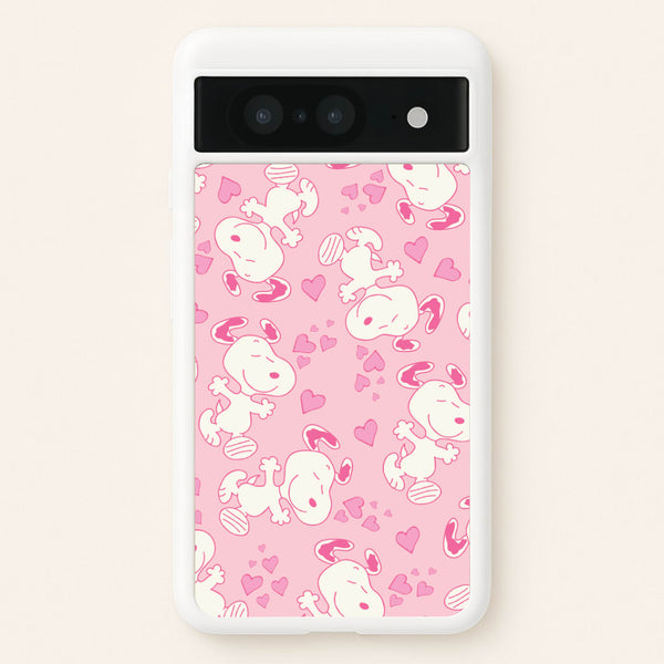 Cartoon Beagle Valentine Hearts Pattern Google Pixel 8 Case