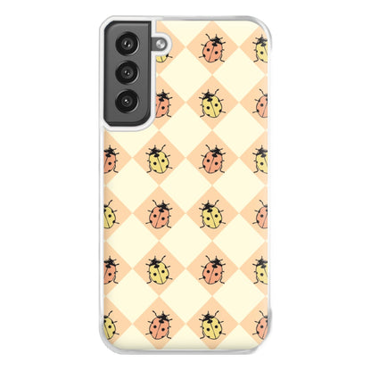 Argyle Ladybugs Pattern Galaxy S21FE Case