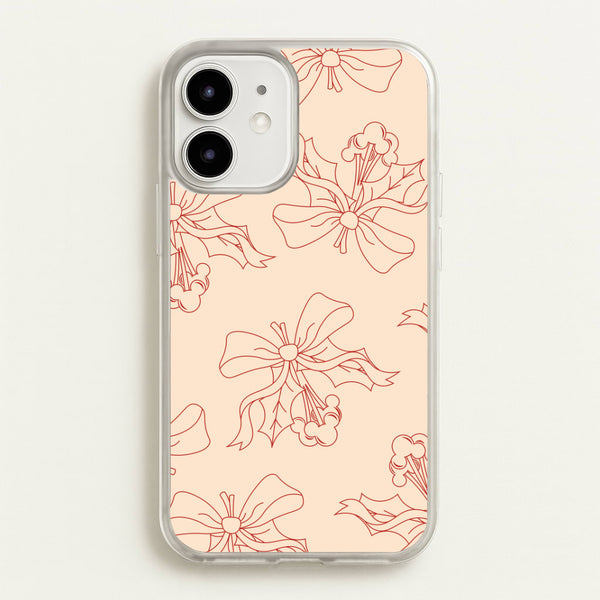 Cartoon Mouse Holly Pattern iPhone 12 / 12 Pro Case