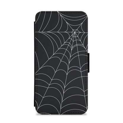 Black Cobwebs Pattern Flip / Wallet Phone Case