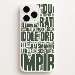 Cricket Wordscape Phone Case for Apple iPhone, Samsung Galaxy, Huawei and Google Pixel