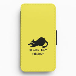 Black Cat Energy Flip / Wallet Phone Case