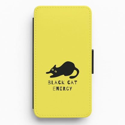 Black Cat Energy Flip / Wallet Phone Case