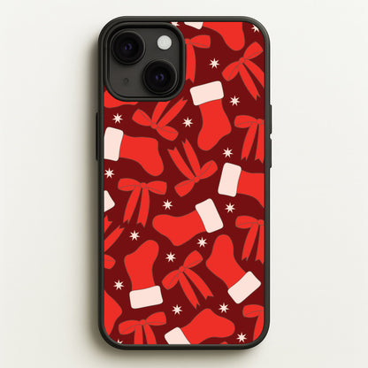 Stockings And Bows Pattern iPhone 13 Case