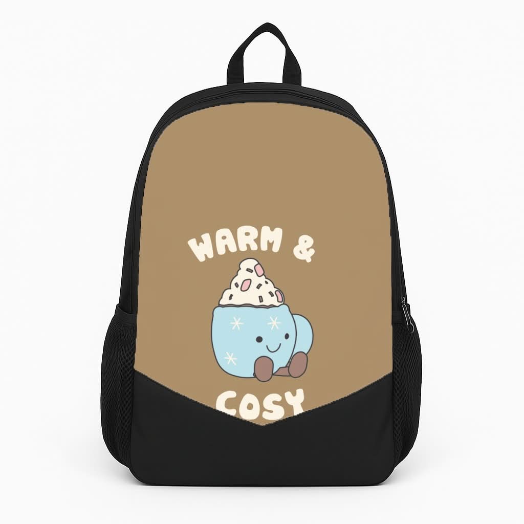 Hot Cocoa Plush Quote Backpack