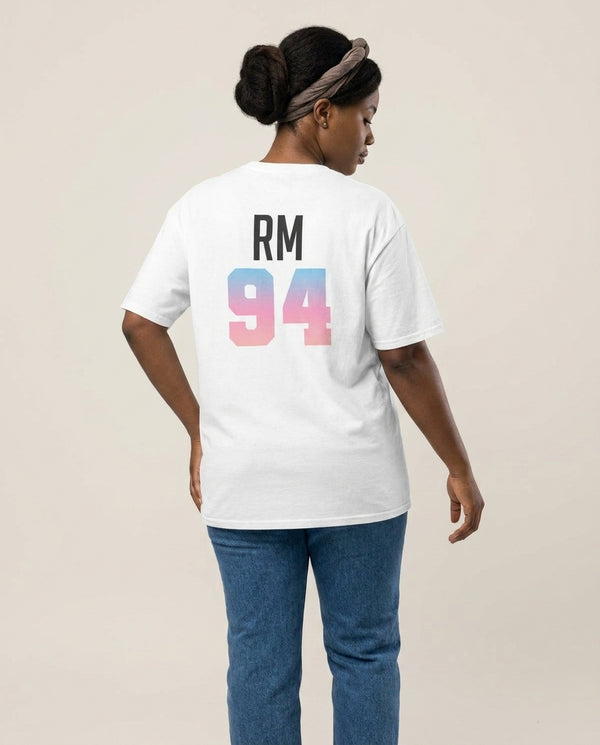 RM 94 T-Shirt — White Back, worn