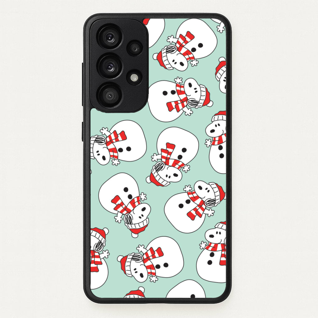 Cartoon Beagle Snowman Pattern Galaxy A53 Case
