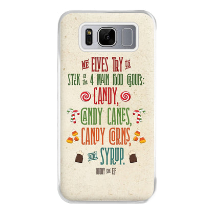 The Four Main Food Groups - Elf Phone Case