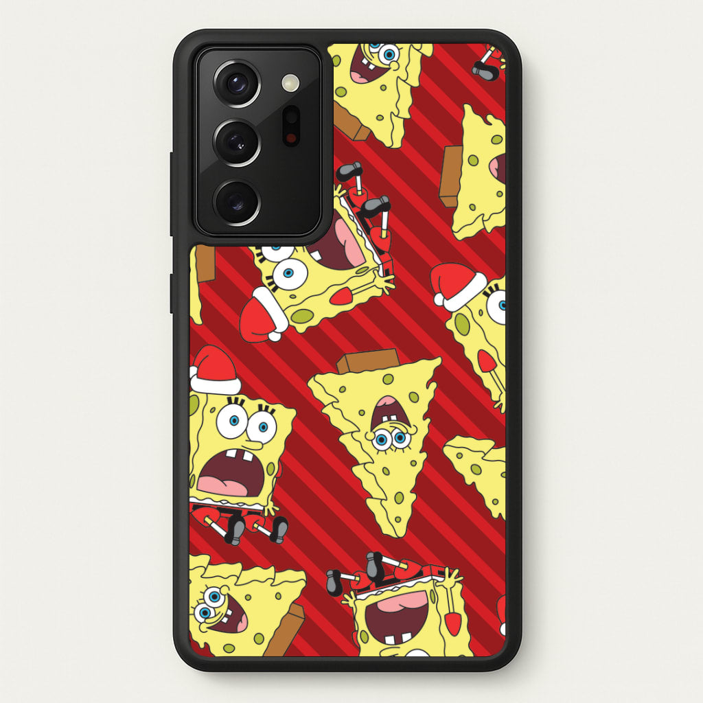 Christmas Cartoon Sponge Stripes Pattern Galaxy Note 20 Ultra Case