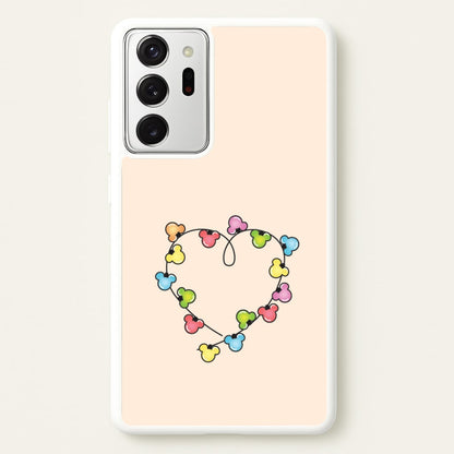 Cartoon Mouse Christmas Fairylights Heart Galaxy Note 20 Ultra Case