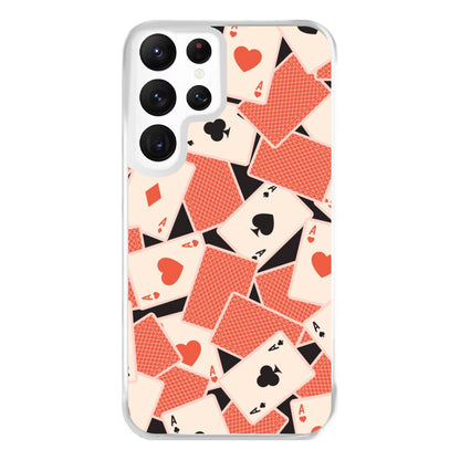 Playing Cards Collage Pattern Galaxy S22 Ultra Case