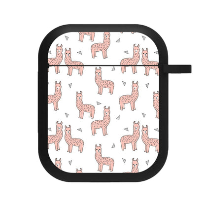 Pale Pink Alpaca Pattern AirPods Case