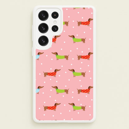 Christmas Jumpers Dachshund Pattern Galaxy S23 Ultra Case