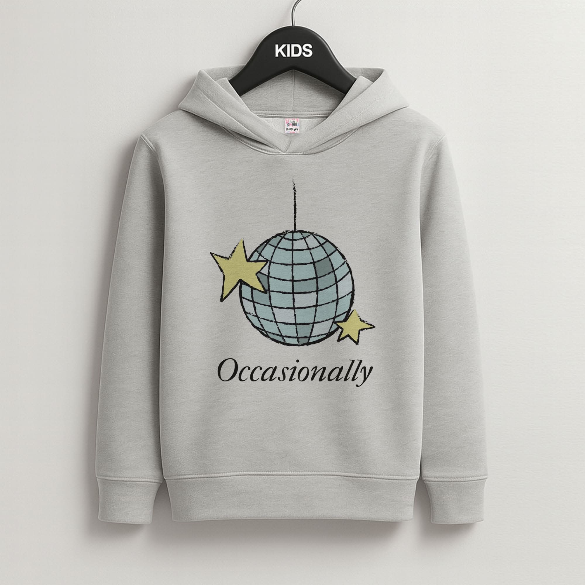 Ocasionally Discoball Grey Kids Hoodie