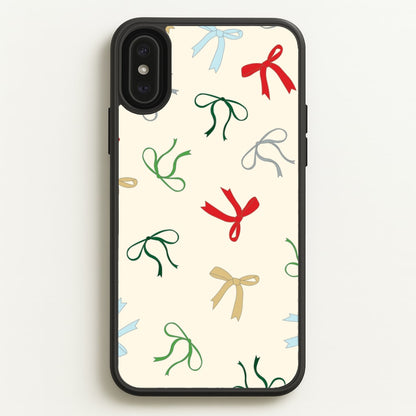 Coquette Christmas Bows Pattern iPhone XS Max Case