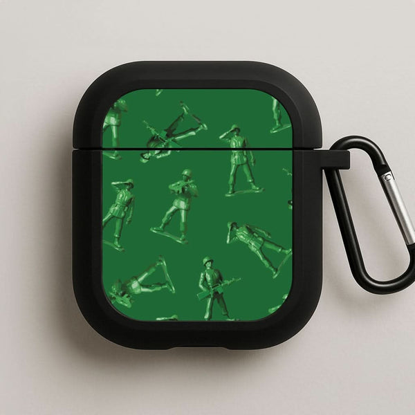 Toy Army Soldier Pattern Black AirPods Case