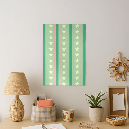 Stars And Stripes Christmas Pattern Art Print