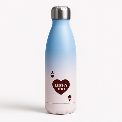 Ace Of Hearts Lucky You Blue Water Bottle
