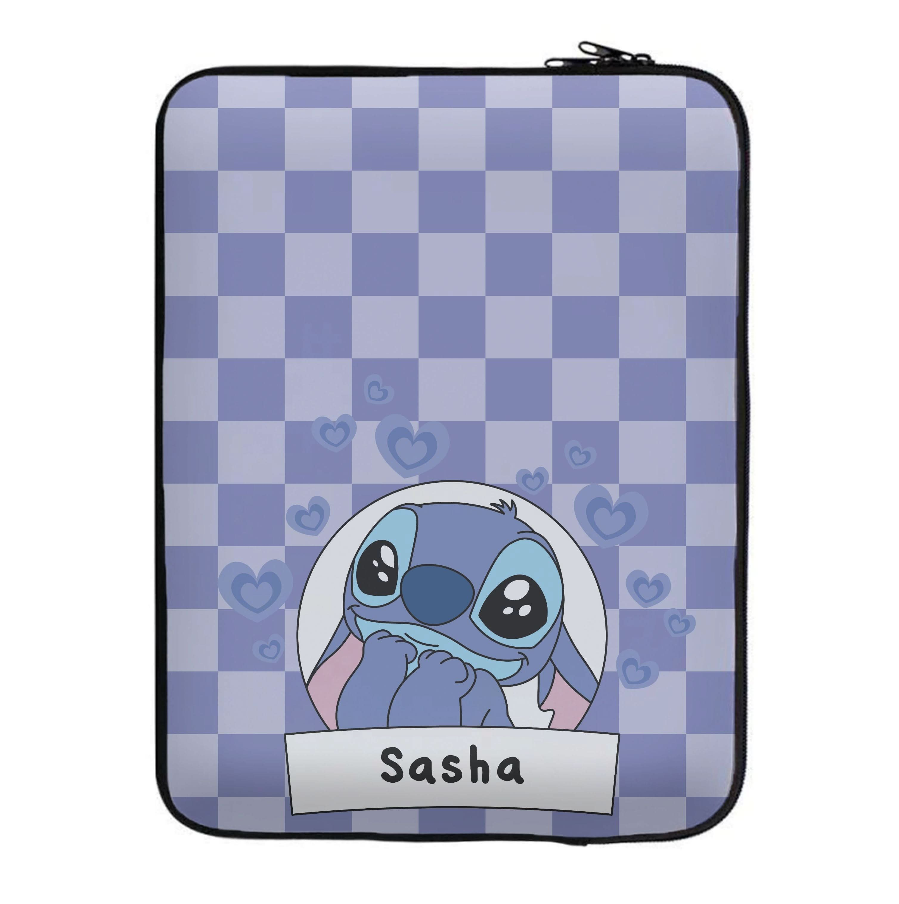 Personalised Cute Blue Alien Laptop Sleeve