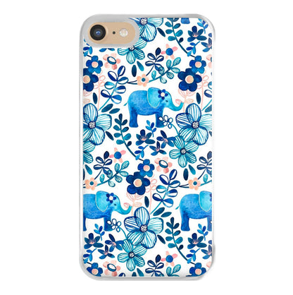 Elephant and Floral Pattern Phone Case