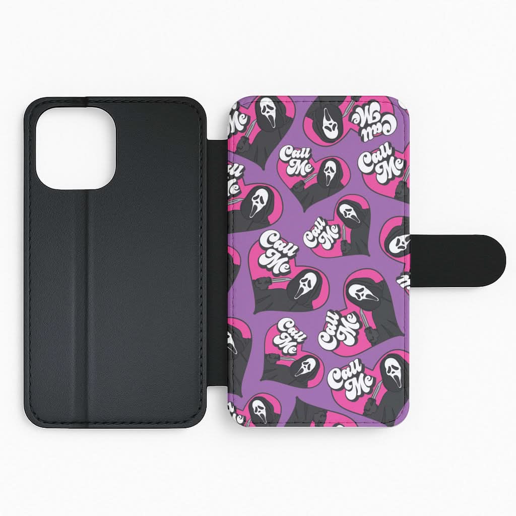 Call Me Heart Pattern Flip Phone Case