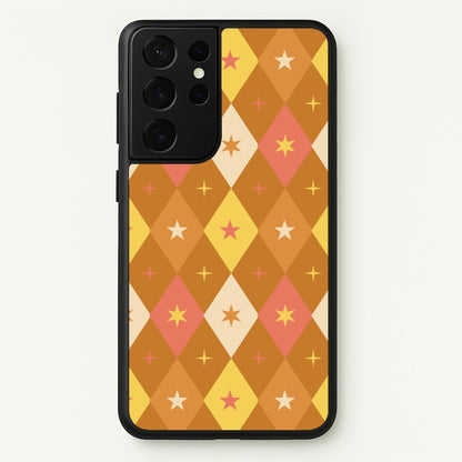 Retro Christmas Argyle Pattern Galaxy S21 Ultra Case