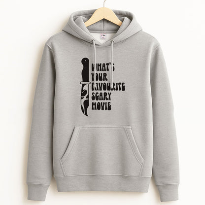 What's Your Favourite Scary Movie Trippy Unisex Grey Hoodie