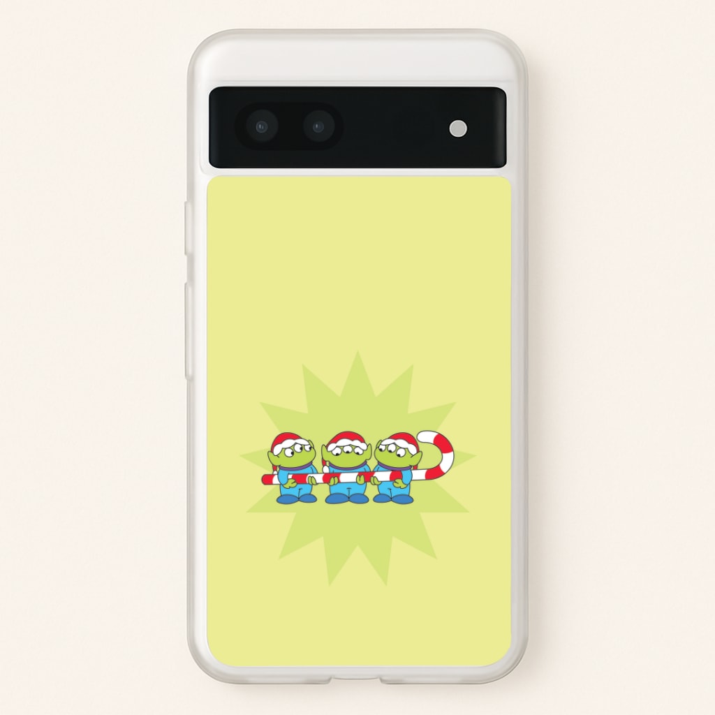 Cute Green Aliens Candycane Google Pixel 7a Case