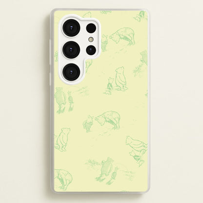 Sketched Winnie Pattern Galaxy S25 Ultra Case