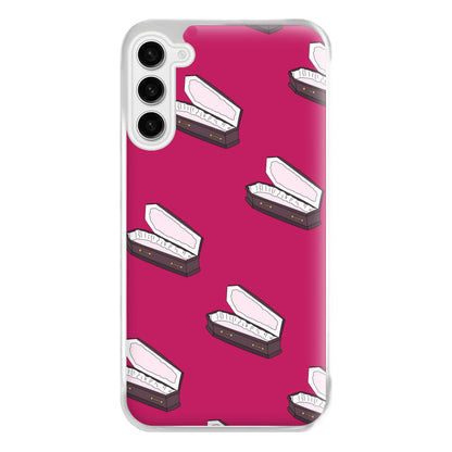 Bright Pink Coffin Pattern Galaxy S23 Plus Case