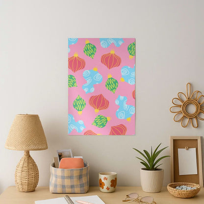 Abstract Christmas Baubles Pattern Art Print