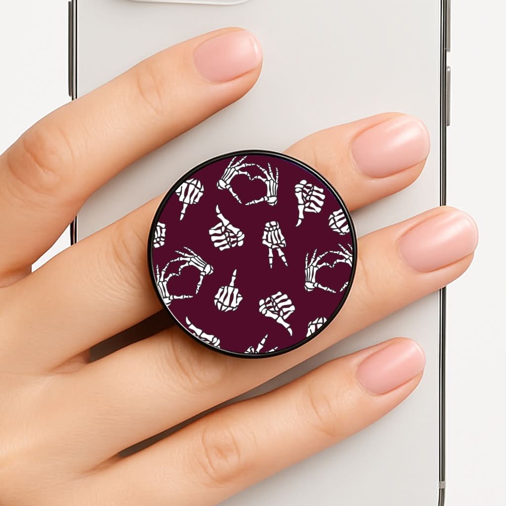 Skeleton Hands Pattern Phone Grip