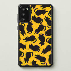 Black Cat Silhouettes Pattern Galaxy A41 Case