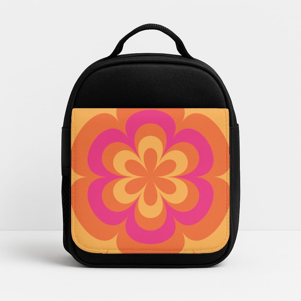 Sunset Trippy Flower Pattern Insulated Lunch Bag