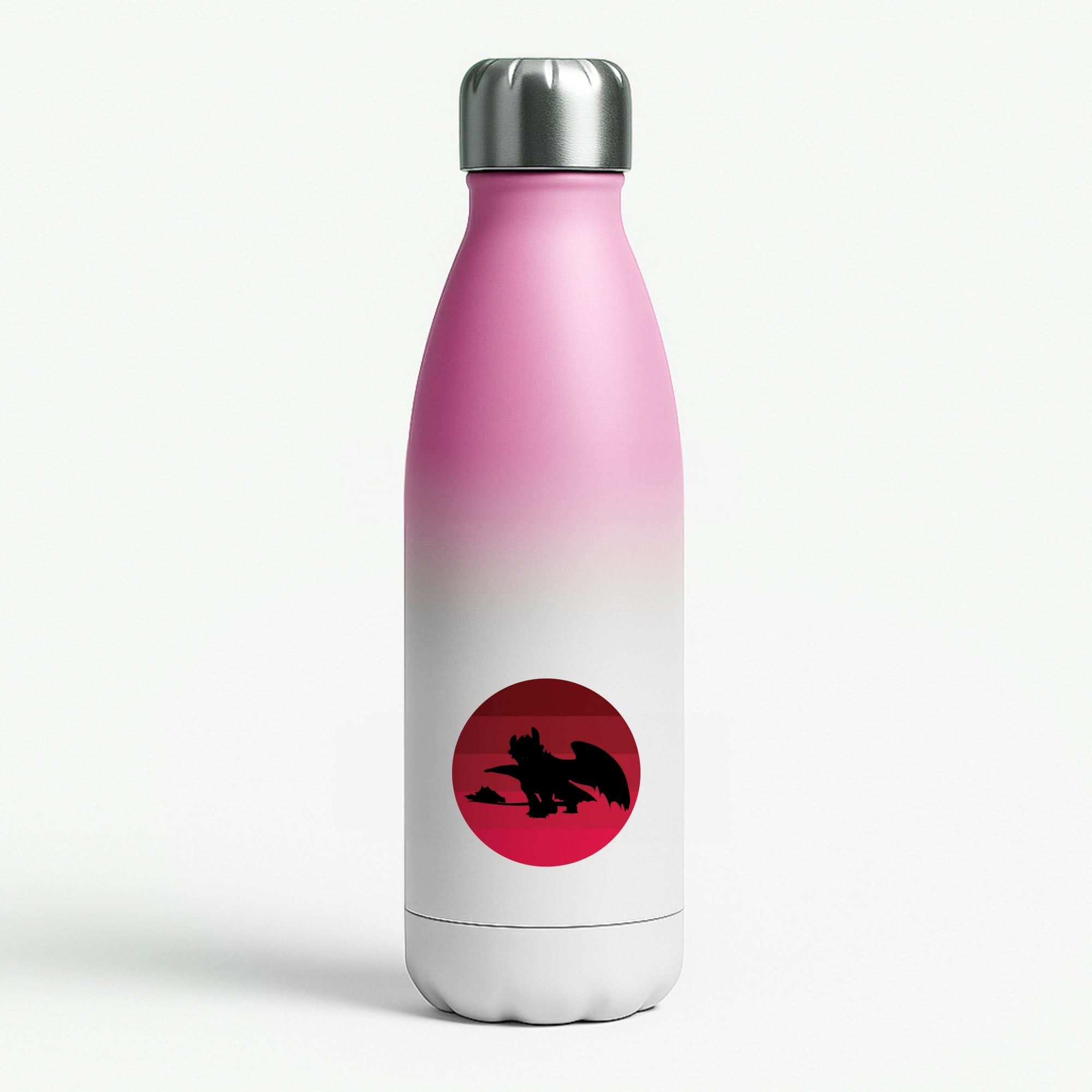 Red Sunset Dragon Pink Water Bottle