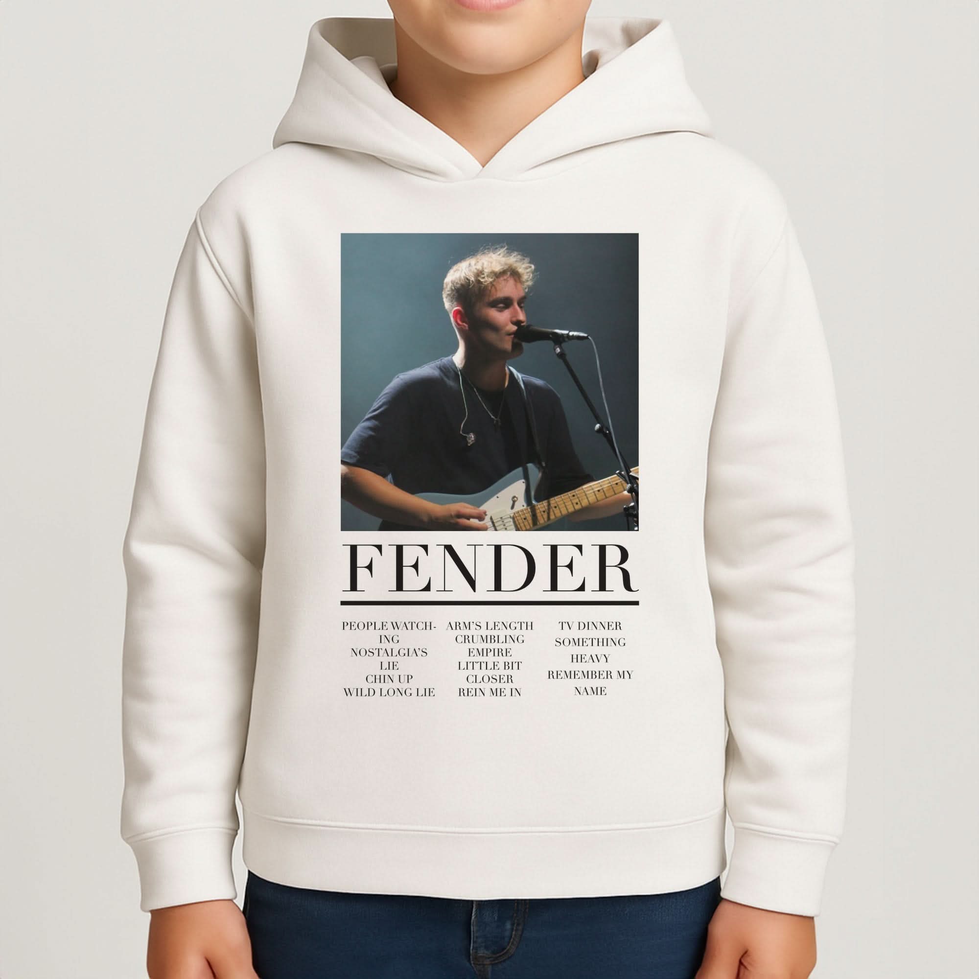 Fender Orange Song List Boys Hoodie