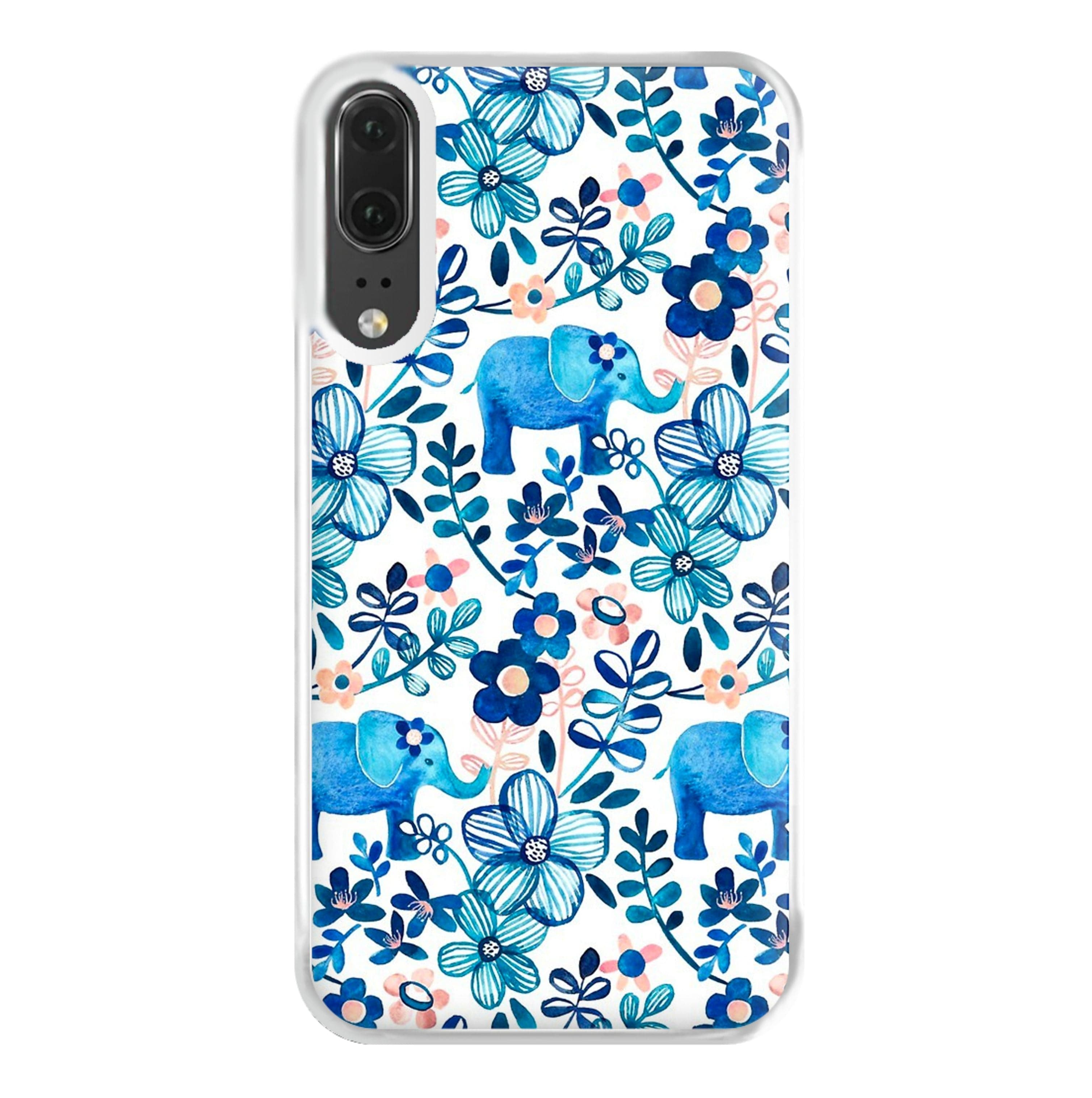 Elephant and Floral Pattern Phone Case