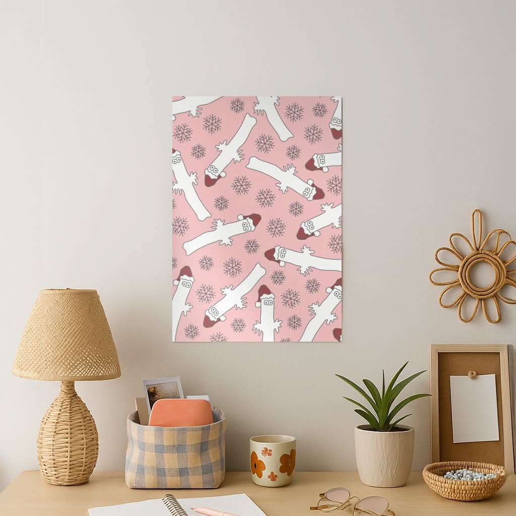 Wiggly Moom Xmas Hat Pattern Art Print