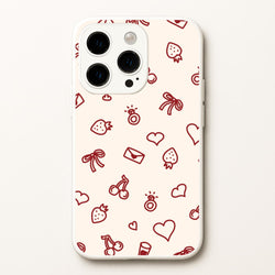 Valentines Doodles iPhone 14 Pro Max Case